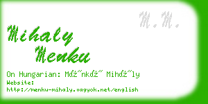 mihaly menku business card